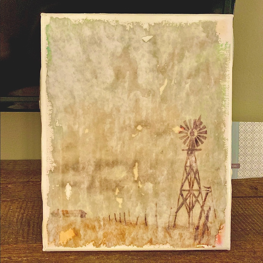 Distressed Farm Windmill Canvas